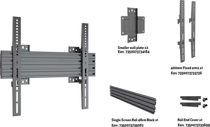 Immagine prodotto Multibrackets Montaggio a parete fisso, 40"-65", VESA 100x100-400x400