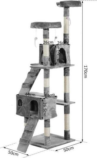 Produktbild PawHut Katzenbaum (170 cm, Beige grau)