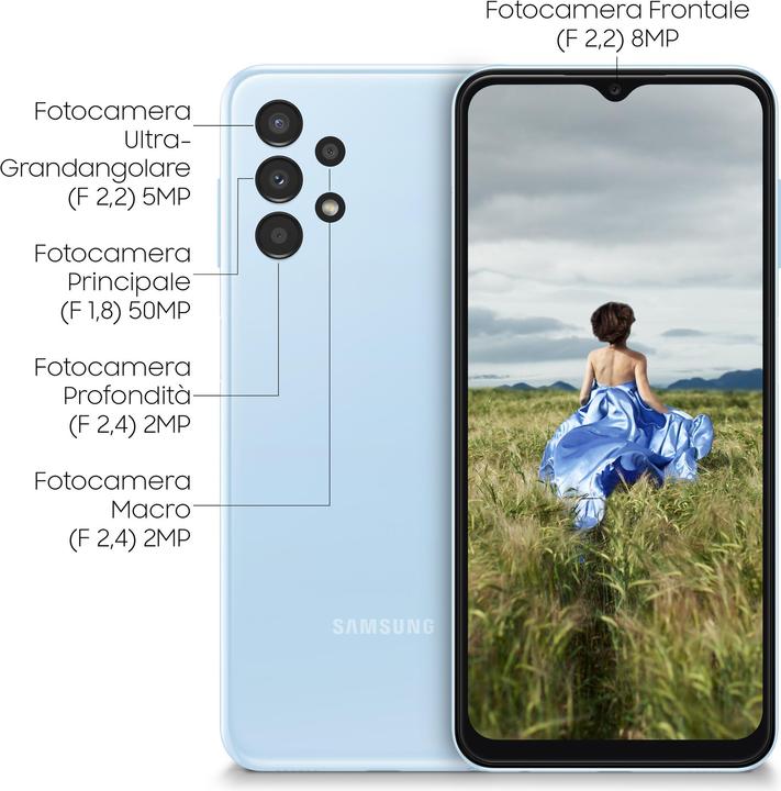 Produktbild Samsung Galaxy A13 (64 GB, Light Blue, 6.60", Dual SIM, 50 Mpx, 4G)