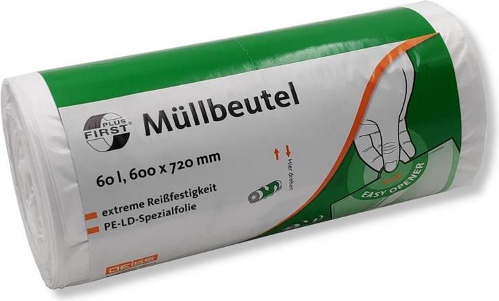 Deiss FIRST bin liner 36022 60l white 50pcs. (50 x, 60 l)