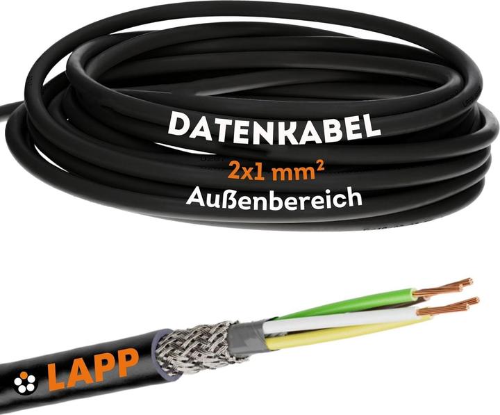 Produktbild Lapp 10 Meter 1030540 LiYCY geschirmte Steuerleitung 2x1 mm² I UV-resistent I Signalkabel 2 adrig I (10 m)