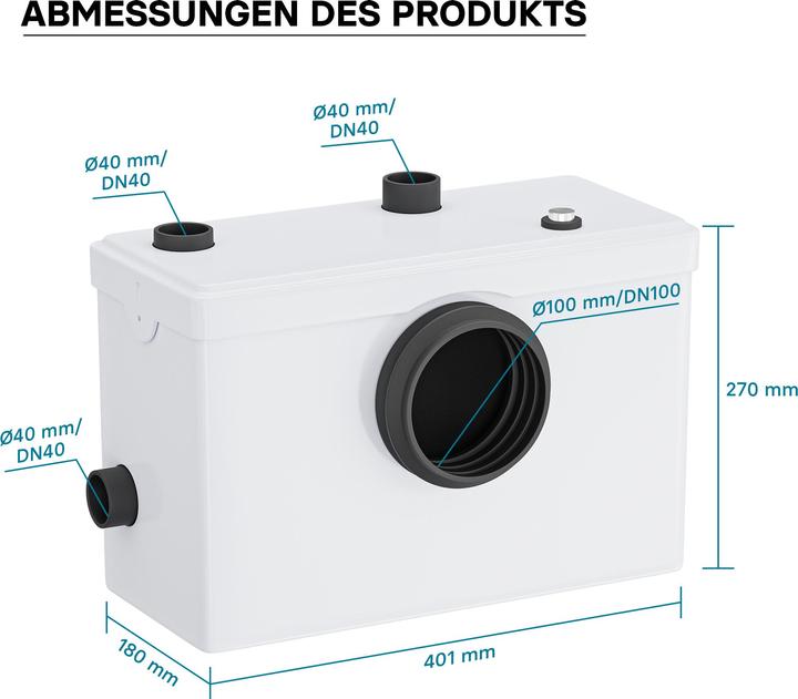 Actual product image Wiltec Toiletten-Abwasserpumpe