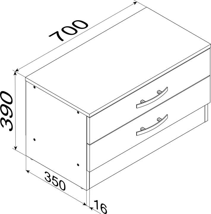 Produktbild VCM Holz Dielenmöbel Flur Sitzbank Kommode Schublade Diele Balia (70 x 36 x 39 cm)