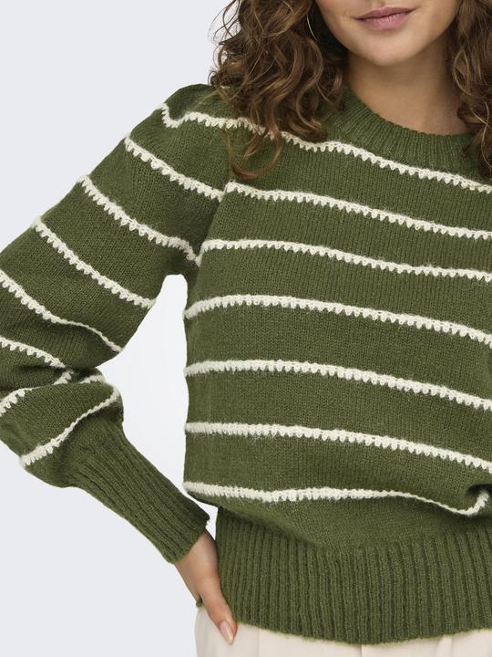 Immagine prodotto JdY Vestibilità regolare Collo alto Polsini lunghi Maniche a sbuffo Pullover Maglione in maglia (L)
