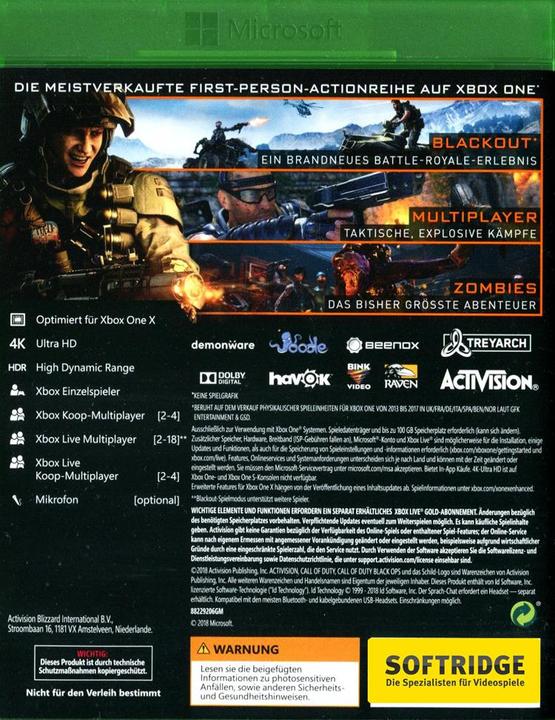 Produktbild Activision Call of Duty: Black Ops 4 (Xbox One X, Xbox Series X, DE)