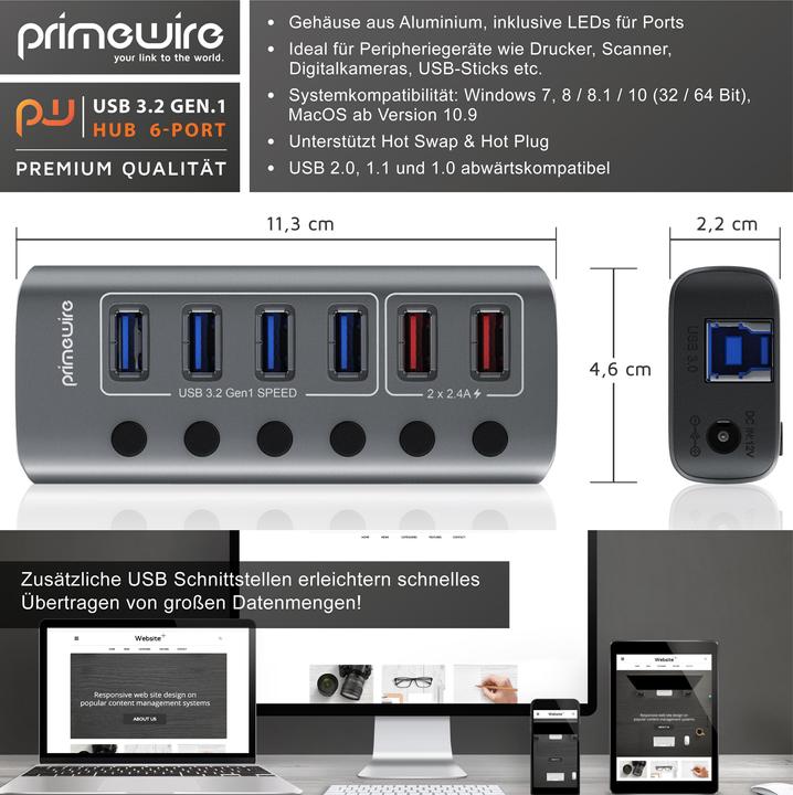 Produktbild Primewire Aktiv Hub (6 Ports)