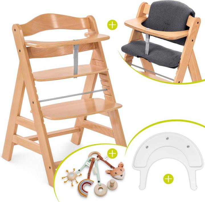 Produktbild Hauck Hochstühle Hochstuhl Alpha Plus Natur im Sparset - inkl. (Hochstuhl)