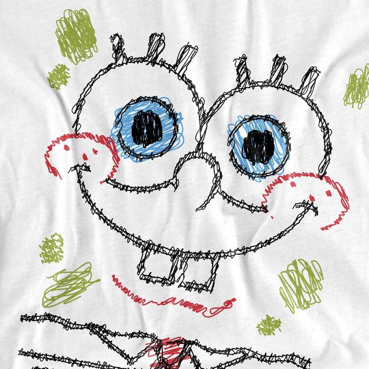 Actual product image Spongebob Squarepants Mens Scribble Smile T-Shirt (4XL)