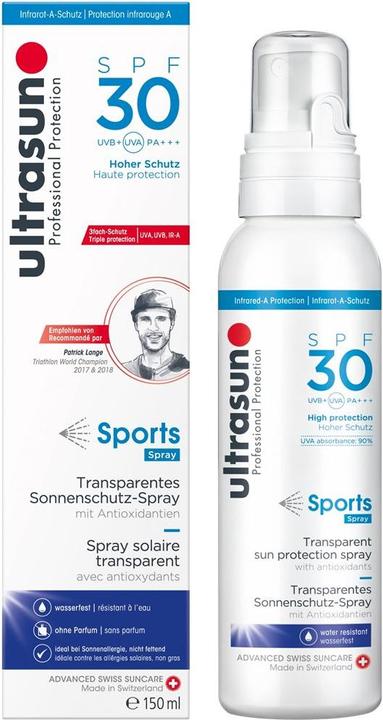 Immagine prodotto Ultrasun Spray per lo sport (Spray solare, SPF 30, 150 ml, 180 g)