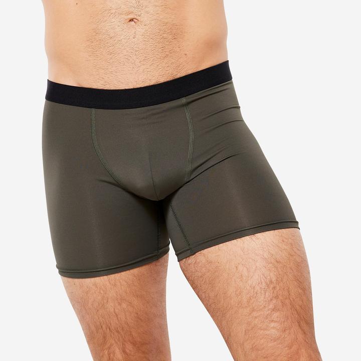 Produktbild Decathlon Funktionsunterhose Boxershorts Herren atmungsaktiv 3er Pack - navy/blau/khaki (M, 3er Pack)