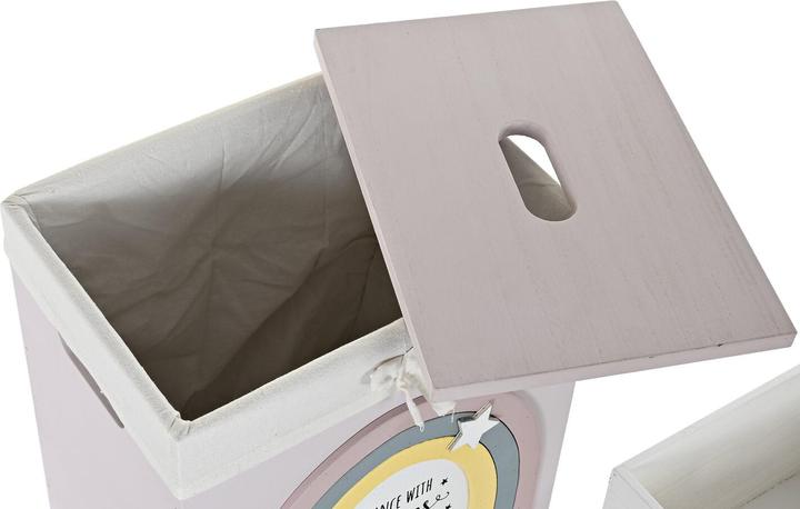 Produktbild DKD Home Decor Korbsatz Weiss Für Kinder Paulonia-Holz (40 x 30 x 55 cm) (5 Stücke) (5 x, 40 x 30 x 55 cm)