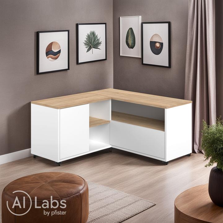 Produktbild Temahome Angle TV Stand 90 white and oak (45 x 90 cm)