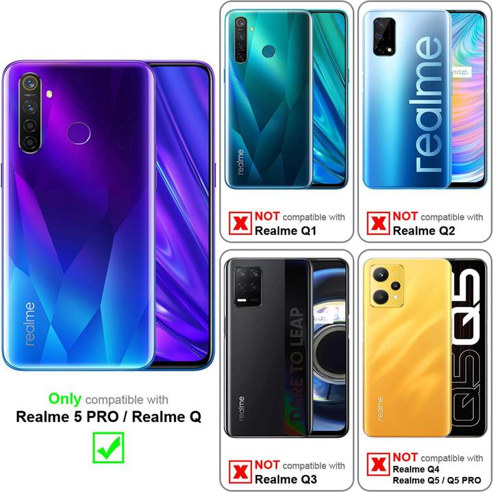 Image du produit Cadorabo Housse Flower Book pour Realme 5 PRO / Realme Q (Realme 5 Pro, Domaine Q)