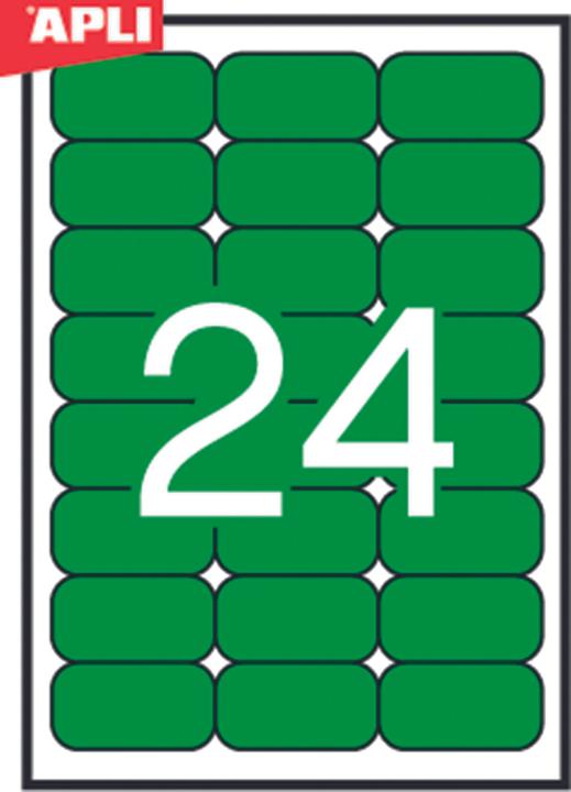 Produktbild Apli Farbige Etiketten, 70x37mm, rund, grün, 20 Blatt