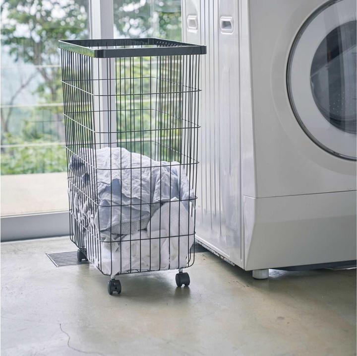 Actual product image Yamazaki Laundry basket with castors TOWER (72 l)