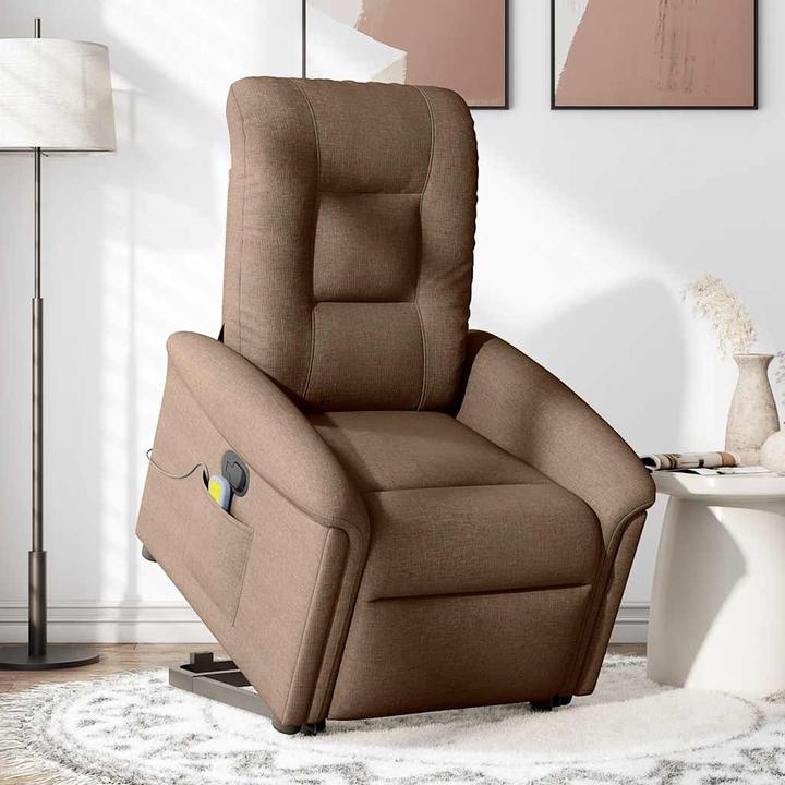 Immagine prodotto VidaXL Poltrona massaggiante con ausilio stand-up in tessuto marrone