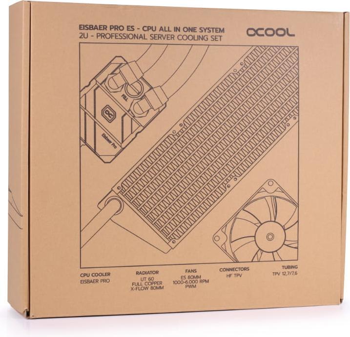 Actual product image Alphacool Eisbaer Pro ES 2U 80mm Quad