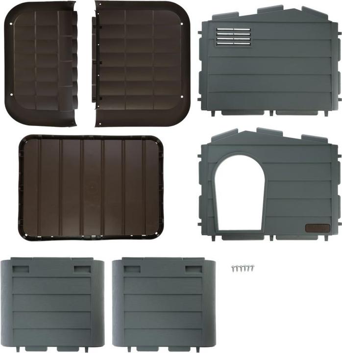 Produktbild Kerbl 81341 Katzenhaus Paola Eco, Mediterrane Optik, Recycelter Kunststoff, Graugrün/Braun 60x51x41c (Katze)