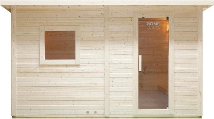 Produktbild Home Deluxe Saunahaus Outdoor mit Vorraum MACAH XL- 400 x 217 cm für 5 Personen - Sauna mit 8kW Ofen