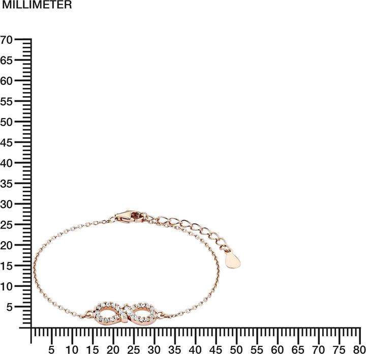 Produktbild Amor Armband aus 925er Sterling Silber mit Infinity Symbol (16 cm, Silber)