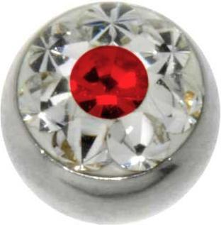 Bijouteria 1.2mm Piercing-Kugel (Premium Kristall, Chirurgenstahl 316L)
