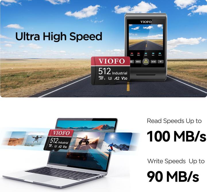 Image du produit Viofo 512GB SD card (512 Go, microSDXC, U3, UHS-I)