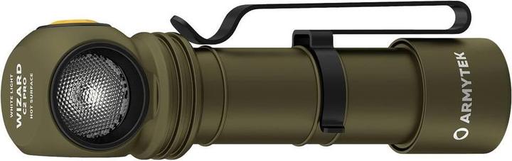 Productafbeelding ArmyTek Wizard C2 Pro Olijf Witte LED zaklamp met riemclip op batterijen 2500lm 115g (11.20 cm, 2500 lm)