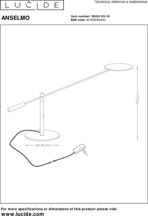 Image du produit Lucide Anselmo (640 lm)