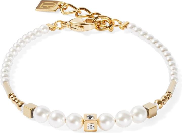 Coeur de Lion Armband Weiss-Gold (18 cm, Edelstahl)