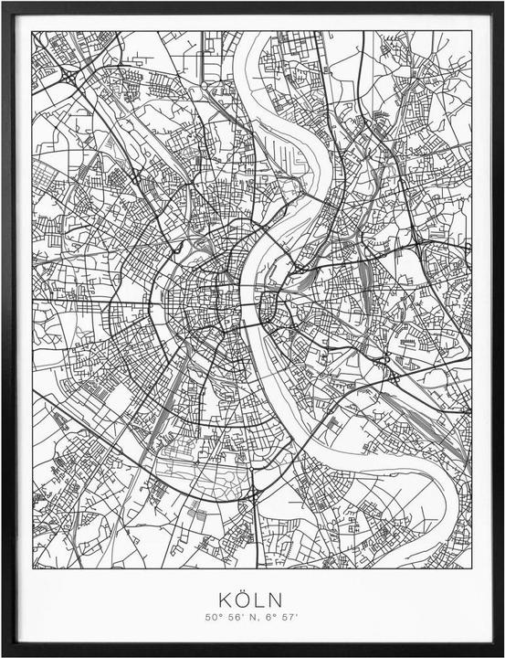Produktbild Trenddeko Stadtplan Köln (60 x 80 cm)