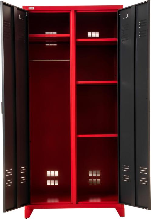 Image du produit Jet-Line Armoire à dossiers Vestiaire ODESSA rouge-gris foncé 2 portes