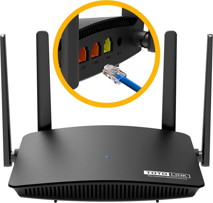Actual product image Totolink A720R wireless router Gigabit Ethernet Dual-band ( / ) Black