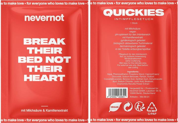 Actual product image NeverNot Quickies (275.63 ml, Intimate wipes)