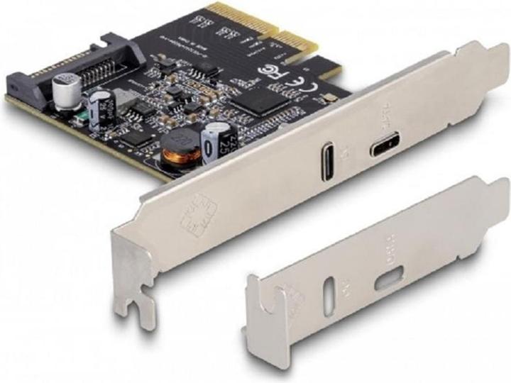 Produktbild Delock PCI Express x4 Karte zu 1 x SuperSpeed USB 20 Gbps (USB 3.2 Gen 2x2) USB Type-C™ + 1 x USB Type-C™ P