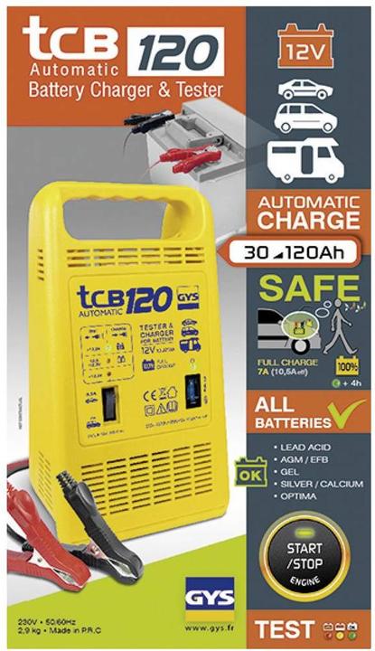 Image du produit GYS Chargeur de batterie TCB 120 automatique (12V, 10.50 A)