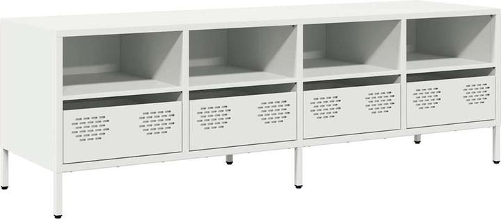 Produktbild VidaXL TV Schrank Lowboard Fernsehschrank Fernsehtisch Weiss Kaltgewalzter Stahl (135 x 39 x 43.5 cm)