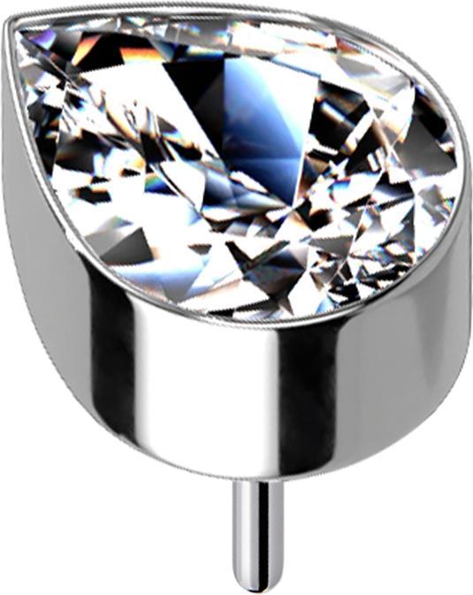 Immagine prodotto Star Piercing Argento senza fili con cristallo a goccia argento (senza ottone, Titanio G23)
