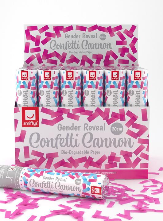 Produktbild Smiffys Gender Reveal - Confetti Shooter: Pink