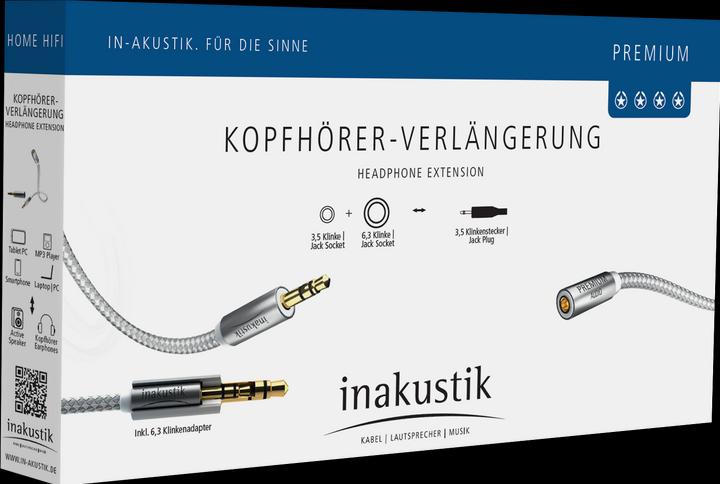 Actual product image Inakustik Premium 3.5mm Stereo Jack Extension Cable (7.50 m, 3.5mm jack (AUX))