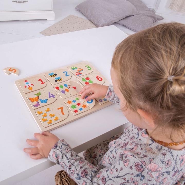 Produktbild Bigjigs Wooden Learning Puzzle Zahlen (18 Teile)