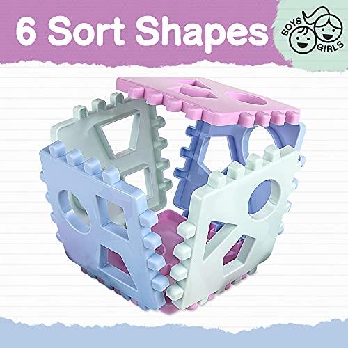 Immagine prodotto Activity Board Cubi Plug-in Shape Sorter | Scatola Plug-in Baby Play Cubes con 18 blocchi di selezione e sonaglio