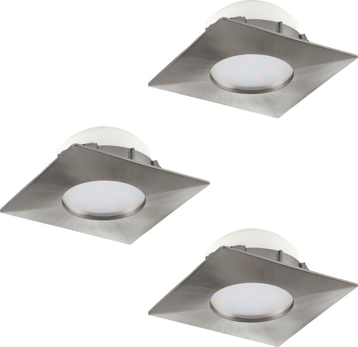 Produktbild EGLO 95803 Pineda LED Einbauleuchte 3x6W 7,8x7,8cm Nickel (500 lm)