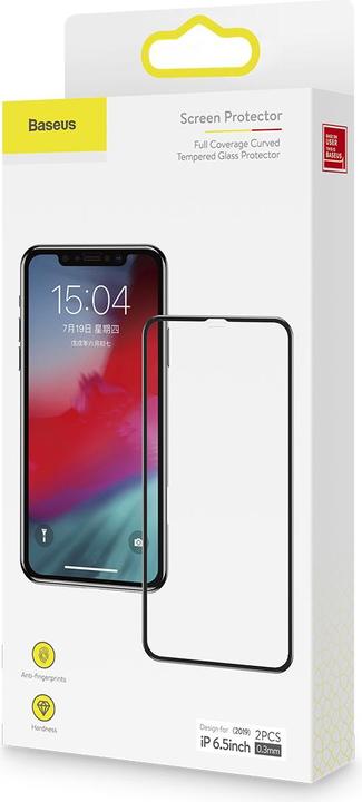Produktbild Baseus 0.3mm Full-screen and Full-glass Tempered Glass Film(2pcspack+Pasting Artifact) for iP XS Max/11... (2 Stück, Apple iPhone XS Max, Apple iPhone 11 Pro Max)