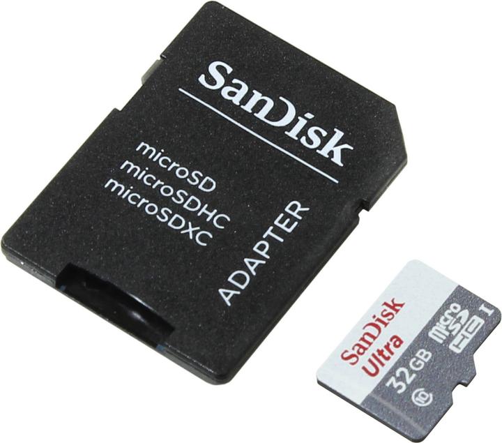 Produktbild SanDisk Ultra microSDHC 32GB 80MB/s+Adapt. (32 GB, microSDHC, U3, UHS-I)