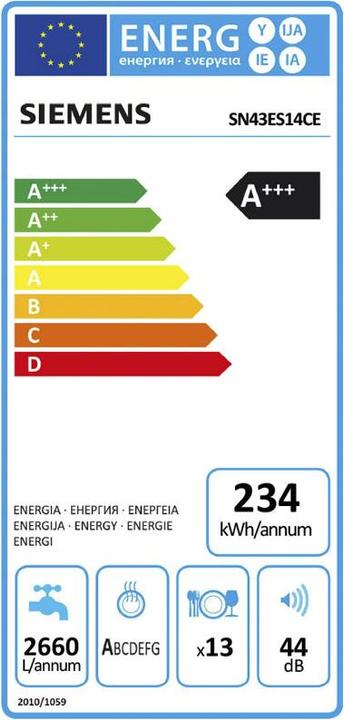Energie-Label Siemens SN43ES14CE