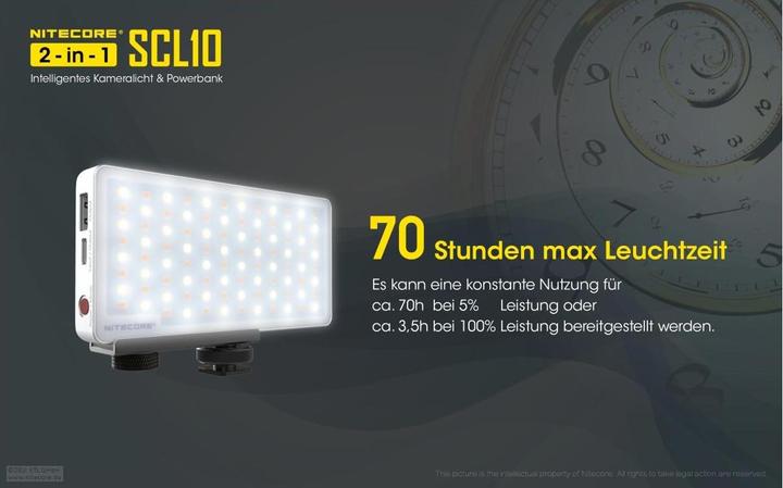 Actual product image Nitecore SCL10 Kameralicht