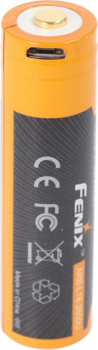 Actual product image Fenix Akku 18650, mehrfach geschützt mit USB Ladefunktion, mit AccuCell AccuSafe (1 pcs., Device specific, 2600 mAh)