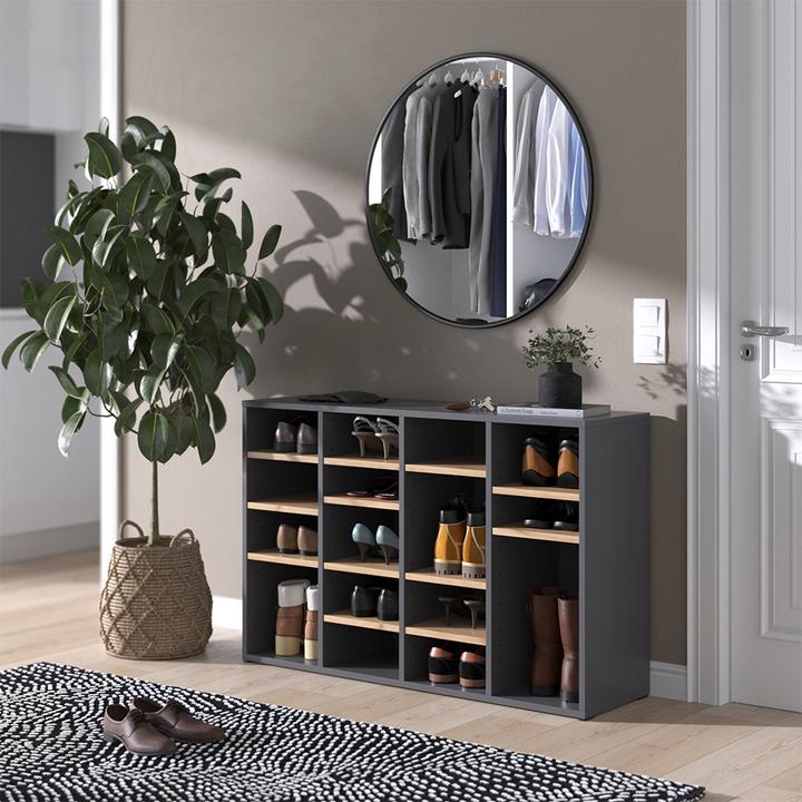 Produktbild Vicco Schuhschrank Lysander, Goldkraft Eiche/Anthrazit, 104 x 65.5 cm (104 x 32 x 122 cm)