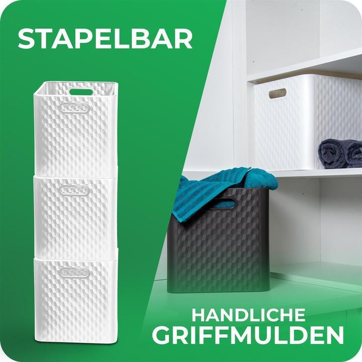 Produktbild Novaliv 4X Box 30x30x30 cm Weiss Boxen für Kallax Regal Körbe 30x30 Aufbewahrungsbox Regal als Schran (30 x 30 x 30 cm, 25 l)