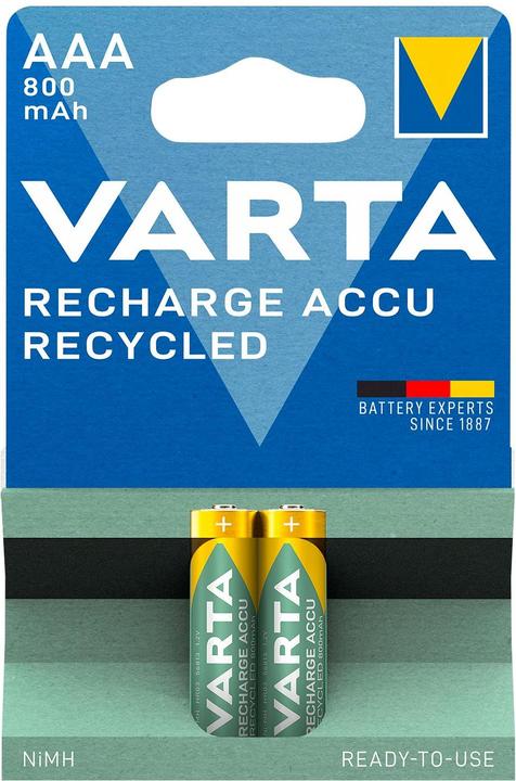 Actual product image Varta Recharge Accu Recycled (2 pcs., AAA, 800 mAh)